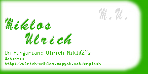 miklos ulrich business card